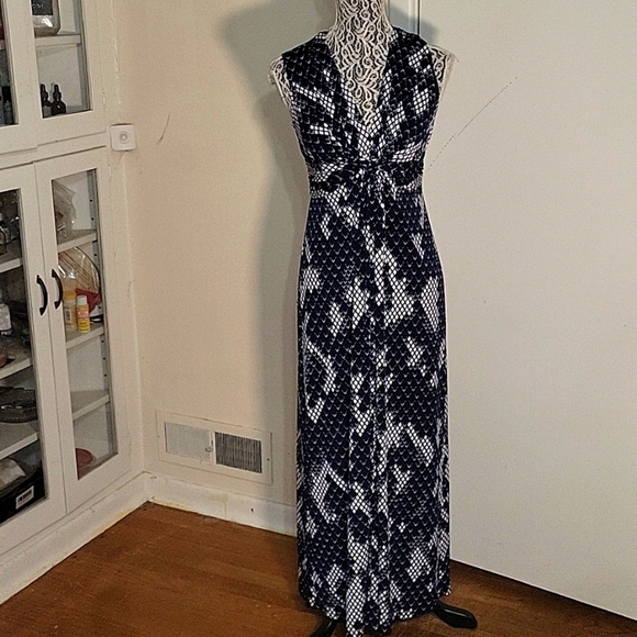 ELIZA J Maxi Dress Sleeveless Geometric‎ Print 6P designer luxury beach summer - Picture 1 of 7